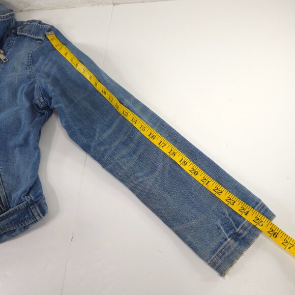 VINTAGE Y2K TOMMY HILFIGER DENIM JACKET WOMENS SIZE XL DISTRESSED STRETCH *FLAWS - Picture 16 of 16